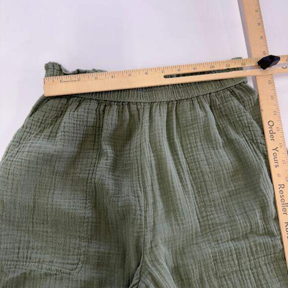 Aerie Pants Womens Small Green Wide Leg Pool To Party Gauzy Cotton Coastal - Picture 9 of 11